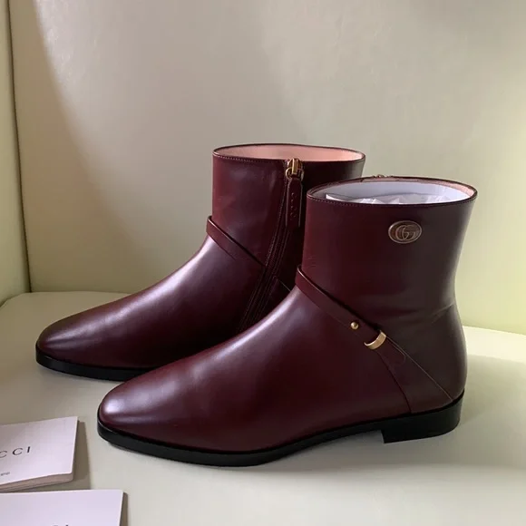🤎 Authentic NEW GUCCI Leather Boots Size 7 🤎 - Picture 1 of 10